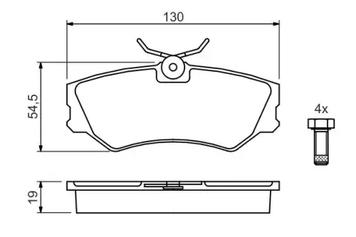 Тормозные колодки дисковые передняя ось BOSCH 0 986 460 941