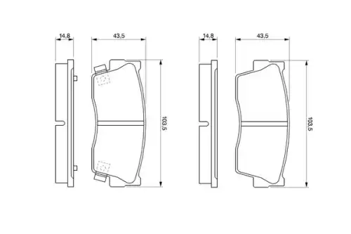 Тормозные колодки дисковые передняя ось BOSCH 0 986 461 750