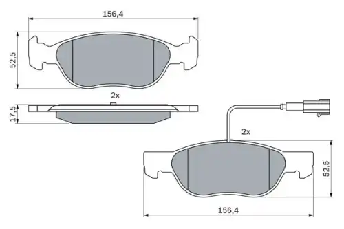 Тормозные колодки дисковые передняя ось BOSCH 0 986 424 362