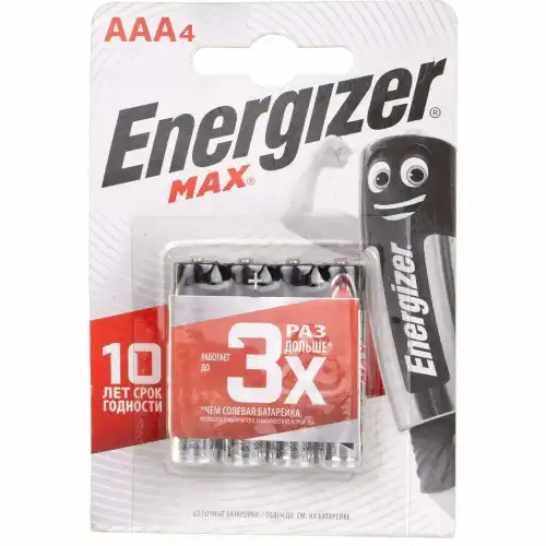 7638900438147 Бат. MAX E92/AAA 4 шт/бл Alkaline Energizer