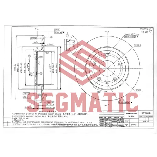 Тормозной диск SEGMATIC SBD30093247