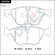 Тормозные колодки дисковые передняя ось ADVICS AD1504