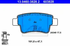 Тормозные колодки дисковые ATE 13.0460-3828.2