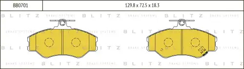 Тормозные колодки дисковые BLITZ BB0701