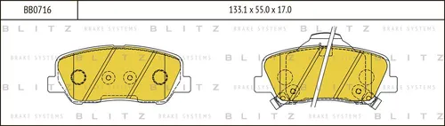 Тормозные колодки дисковые BLITZ BB0716