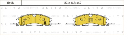 Тормозные колодки дисковые BLITZ BB0681