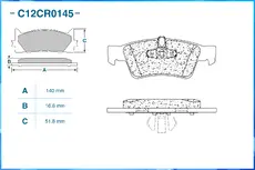 Тормозные колодки дисковые CWORKS C12CR0145