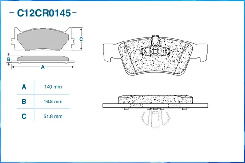 Тормозные колодки дисковые CWORKS C12CR0145