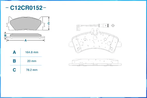 Тормозные колодки дисковые CWORKS C12CR0152