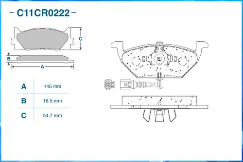 Тормозные колодки дисковые CWORKS C11CR0222