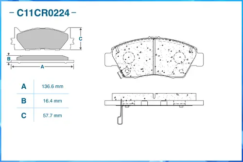Тормозные колодки дисковые CWORKS C11CR0224