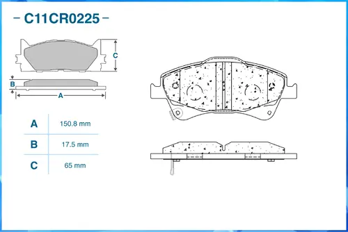 Тормозные колодки дисковые CWORKS C11CR0225