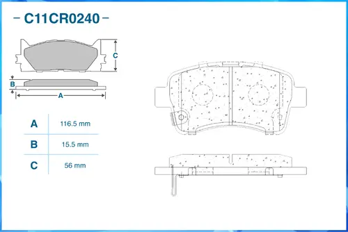 Тормозные колодки дисковые CWORKS C11CR0240