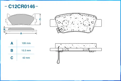Тормозные колодки дисковые CWORKS C12CR0146