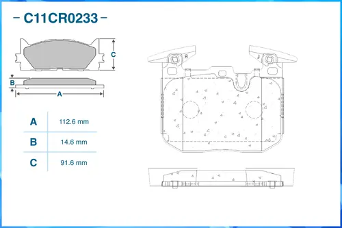 Тормозные колодки дисковые CWORKS C11CR0233