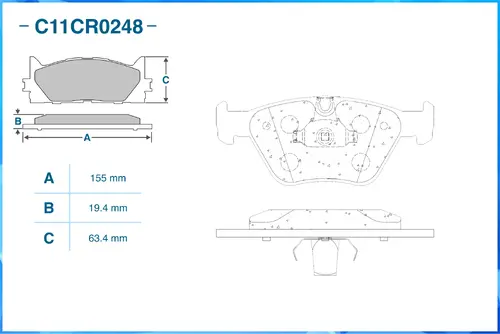 Тормозные колодки дисковые CWORKS C11CR0248