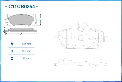 Тормозные колодки дисковые CWORKS C11CR0254