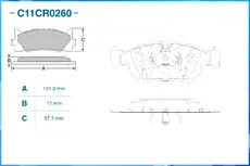 Тормозные колодки дисковые CWORKS C11CR0260