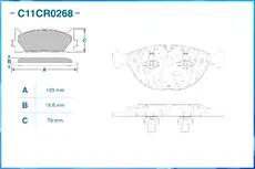 Тормозные колодки дисковые CWORKS C11CR0268