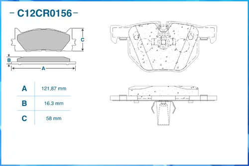 Тормозные колодки дисковые CWORKS C12CR0156