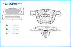 Тормозные колодки дисковые CWORKS C12CR0174
