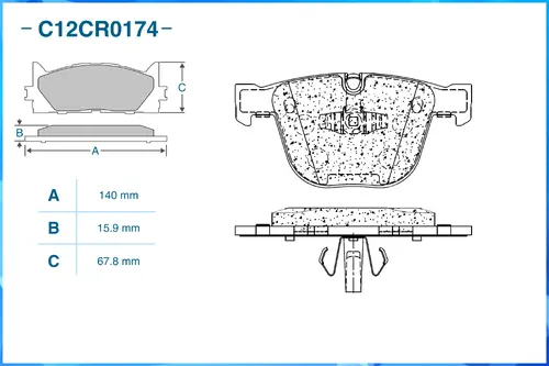 Тормозные колодки дисковые CWORKS C12CR0174