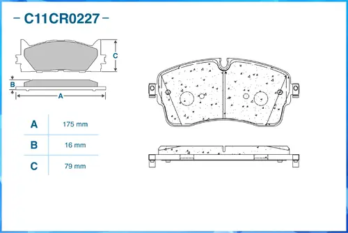 Тормозные колодки дисковые CWORKS C11CR0227