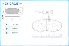 Тормозные колодки дисковые CWORKS C11CR0231