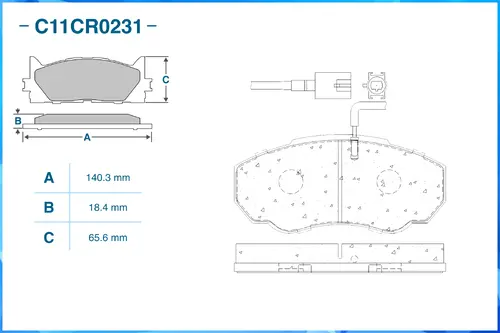 Тормозные колодки дисковые CWORKS C11CR0231