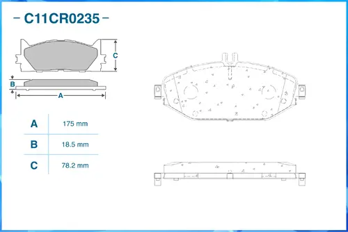 Тормозные колодки дисковые CWORKS C11CR0235