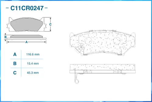 Тормозные колодки дисковые CWORKS C11CR0247