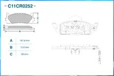 Тормозные колодки дисковые CWORKS C11CR0252