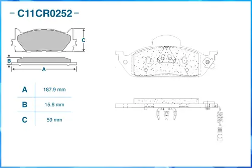 Тормозные колодки дисковые CWORKS C11CR0252