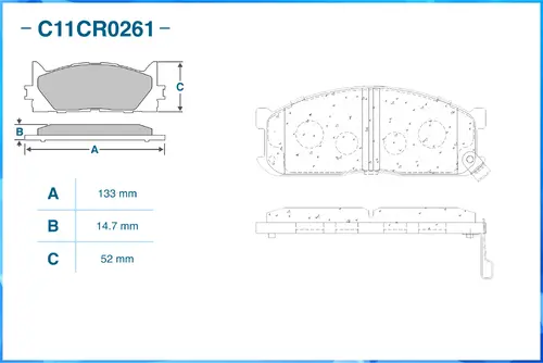 Тормозные колодки дисковые CWORKS C11CR0261