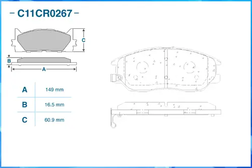 Тормозные колодки дисковые CWORKS C11CR0267