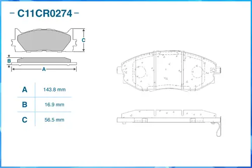 Тормозные колодки дисковые CWORKS C11CR0274