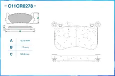 Тормозные колодки дисковые CWORKS C11CR0278