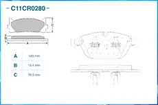 Тормозные колодки дисковые CWORKS C11CR0280