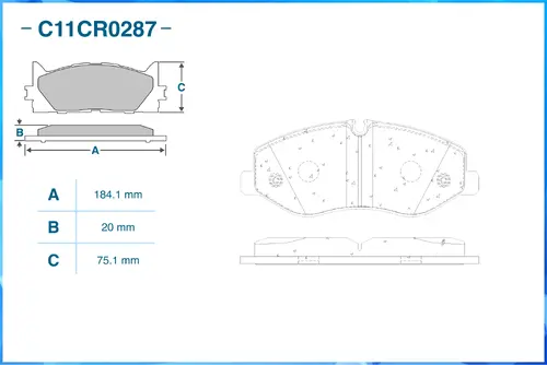 Тормозные колодки дисковые CWORKS C11CR0287