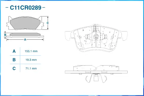Тормозные колодки дисковые CWORKS C11CR0289