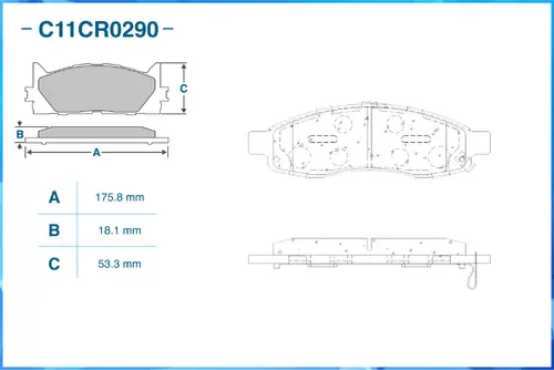Тормозные колодки дисковые CWORKS C11CR0290