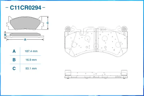 Тормозные колодки дисковые CWORKS C11CR0294