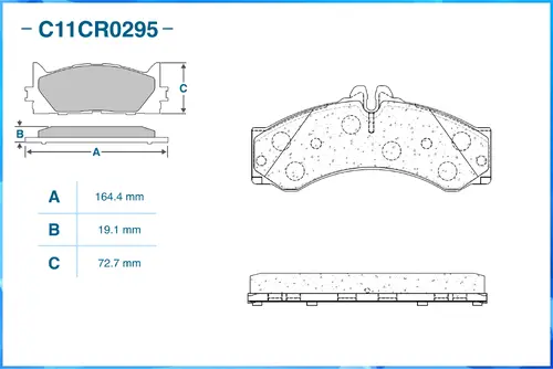 Тормозные колодки дисковые CWORKS C11CR0295