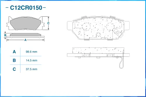 Тормозные колодки дисковые CWORKS C12CR0150