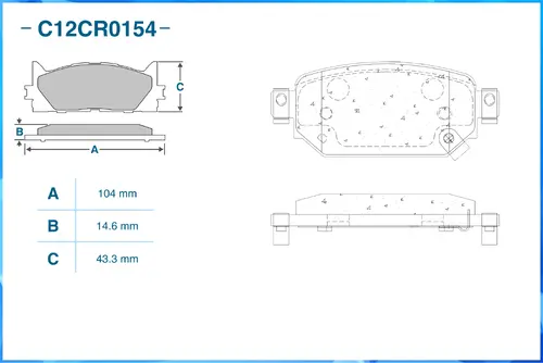 Тормозные колодки дисковые CWORKS C12CR0154