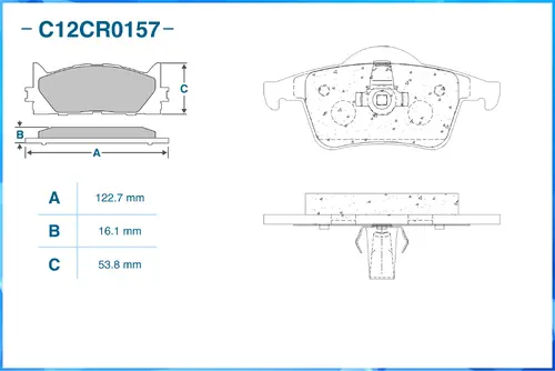Тормозные колодки дисковые CWORKS C12CR0157