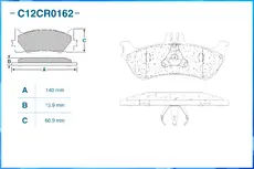 Тормозные колодки дисковые CWORKS C12CR0162