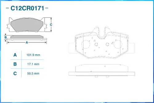 Тормозные колодки дисковые CWORKS C12CR0171