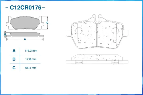 Тормозные колодки дисковые CWORKS C12CR0176