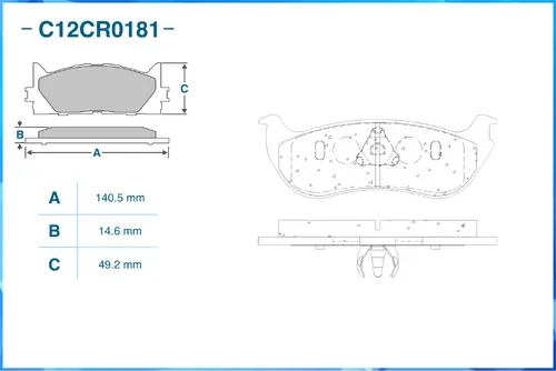 Тормозные колодки дисковые CWORKS C12CR0181